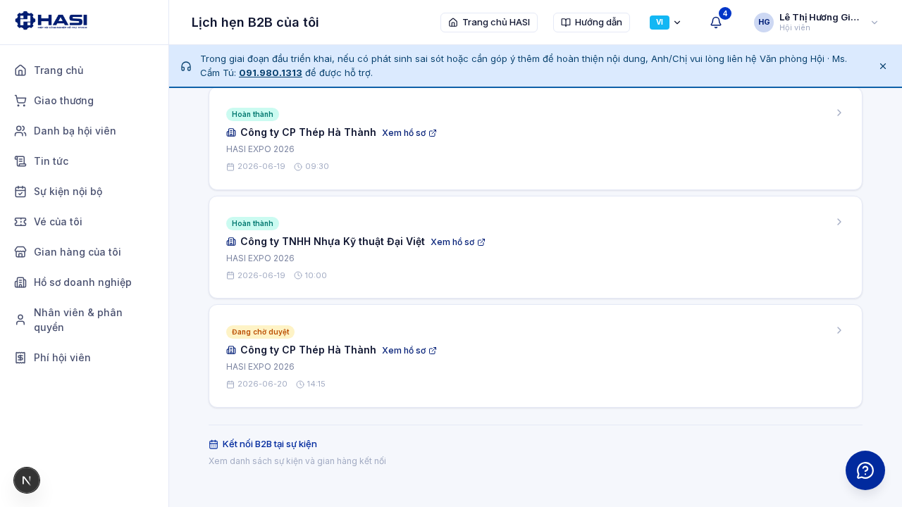 Mũi tên chỉ hướng điều hướng giữa trang lịch hẹn tập trung và dashboard buyer sự kiện