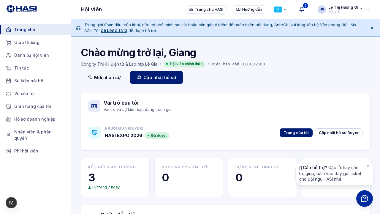 Mở cổng thành viên